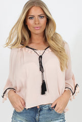Pink Tassel Blouse - Maddey