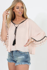 Pink Tassel Blouse - Maddey