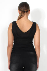 Madison Gold Sheer Sequin Top