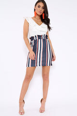 White Lace Plunge Frill Bodysuit - Maelani