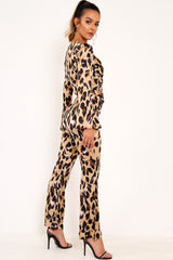 Leopard Satin Trousers And Shirt Co-ord - Maera