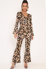 Leopard Satin Trousers And Shirt Co-ord - Maera