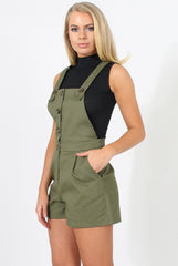 Khaki Button Up Playsuit - Magda