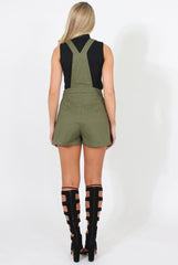 Khaki Button Up Playsuit - Magda
