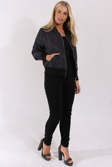 Grey Bomber Jacket - Maisie