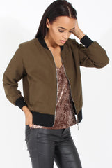 Khaki Bomber Jacket - Maisie