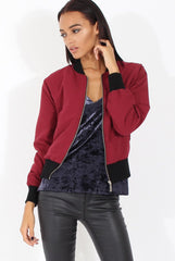 Wine Bomber Jacket - Maisie