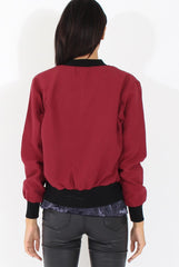 Wine Bomber Jacket - Maisie