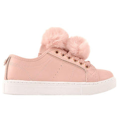 Nude PU Pom Pom Pumps - Makayla