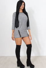 Mandal Grey Knitted Jumper Dress