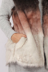 Pink Gradient Faux Fur Gilet - Briella