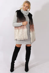 Pink Gradient Faux Fur Gilet - Briella