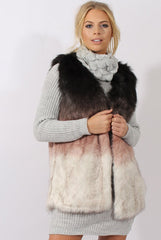 Pink Gradient Faux Fur Gilet - Briella