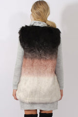 Pink Gradient Faux Fur Gilet - Briella
