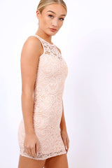 Pink Crochet Bodycon dress - Marcella