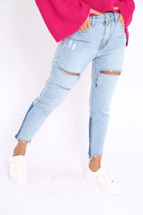 Light Contrast Denim Jeans - Margie