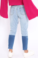 Light Contrast Denim Jeans - Margie