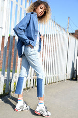 Light Contrast Denim Jeans - Margie