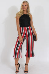 Red Stripe Culotte - Margo