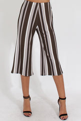 Khaki Stripe Stripe Culotte - Margo