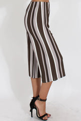 Khaki Stripe Stripe Culotte - Margo