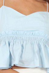 Blue Cami Frill Crop Top - Margot