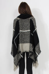 Maria Black Knitted Roll Neck Poncho