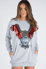 Grey Eagle Jumper Dress - Maria