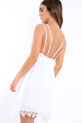 White Crochet Summer Dress - Mariam