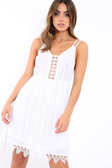White Crochet Summer Dress - Mariam