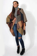 Marnie Brown Check Cape