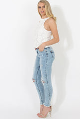 White Crochet Top - Marley