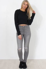 Marnie Back Ribbed Zip Back Top