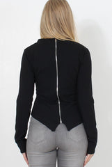 Marnie Back Ribbed Zip Back Top