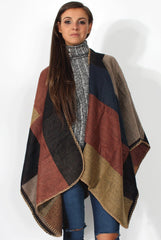 Marnie Brown Check Cape