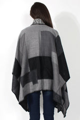 Marnie Grey Check Cape