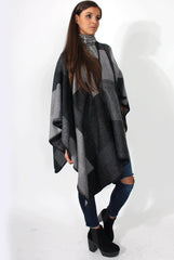 Marnie Grey Check Cape