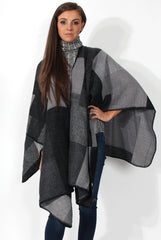 Marnie Grey Check Cape