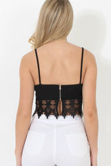 Black Low Cut Crop Top - Marta