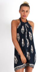 Mary Navy Paisley Print Playsuit