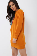 Mustard Loved Sequin Diamond Jumper Dress - Mary