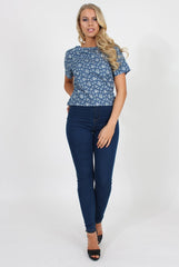 Blue Paisley Print Top - Matilda