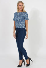 Blue Paisley Print Top - Matilda