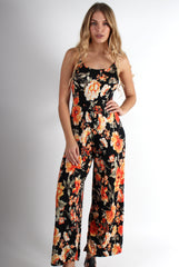 Maya Black Floral Jumpsuit