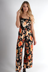Maya Black Floral Jumpsuit