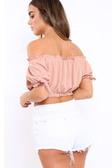 Rose Ribbed Frill Gypsy Top - Maysia