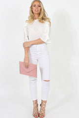 White Ruffle Crop Top - Melanie