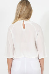 White Ruffle Crop Top - Melanie