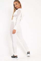 White Cut Out Side Panel Tracksuit - Miela