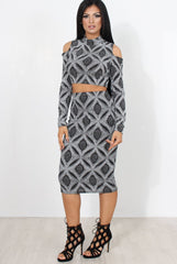 Melna Silver Glitter Two Piece Set